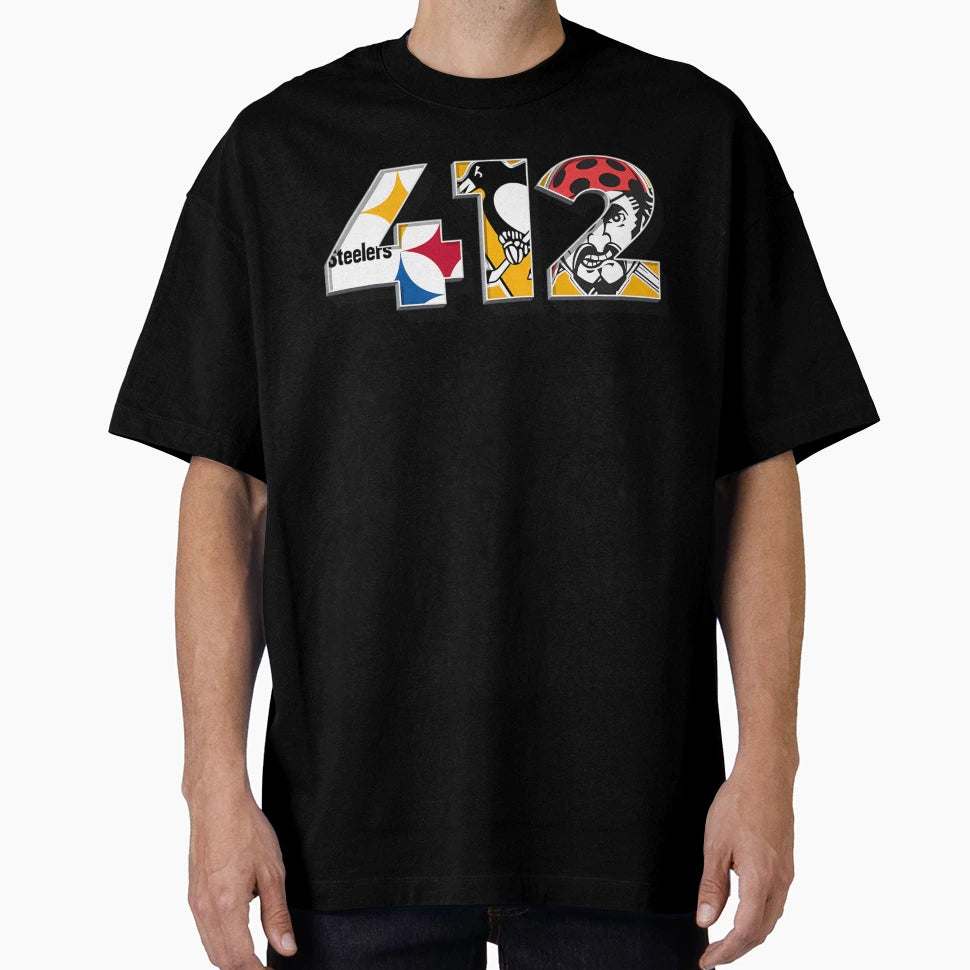 Area Code 412 Sports Teams Pittsburgh Gift T-Shirt - Graphic Print Unisex - T-Shirt, Sweatshirt, Hoodie