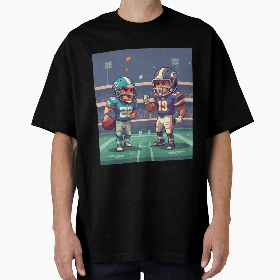 Chibi Football Showdown Cartoon Nfl T-Shirt - Minimalist Print Men Women - T-Shirt, Sweatshirt, Hoodie