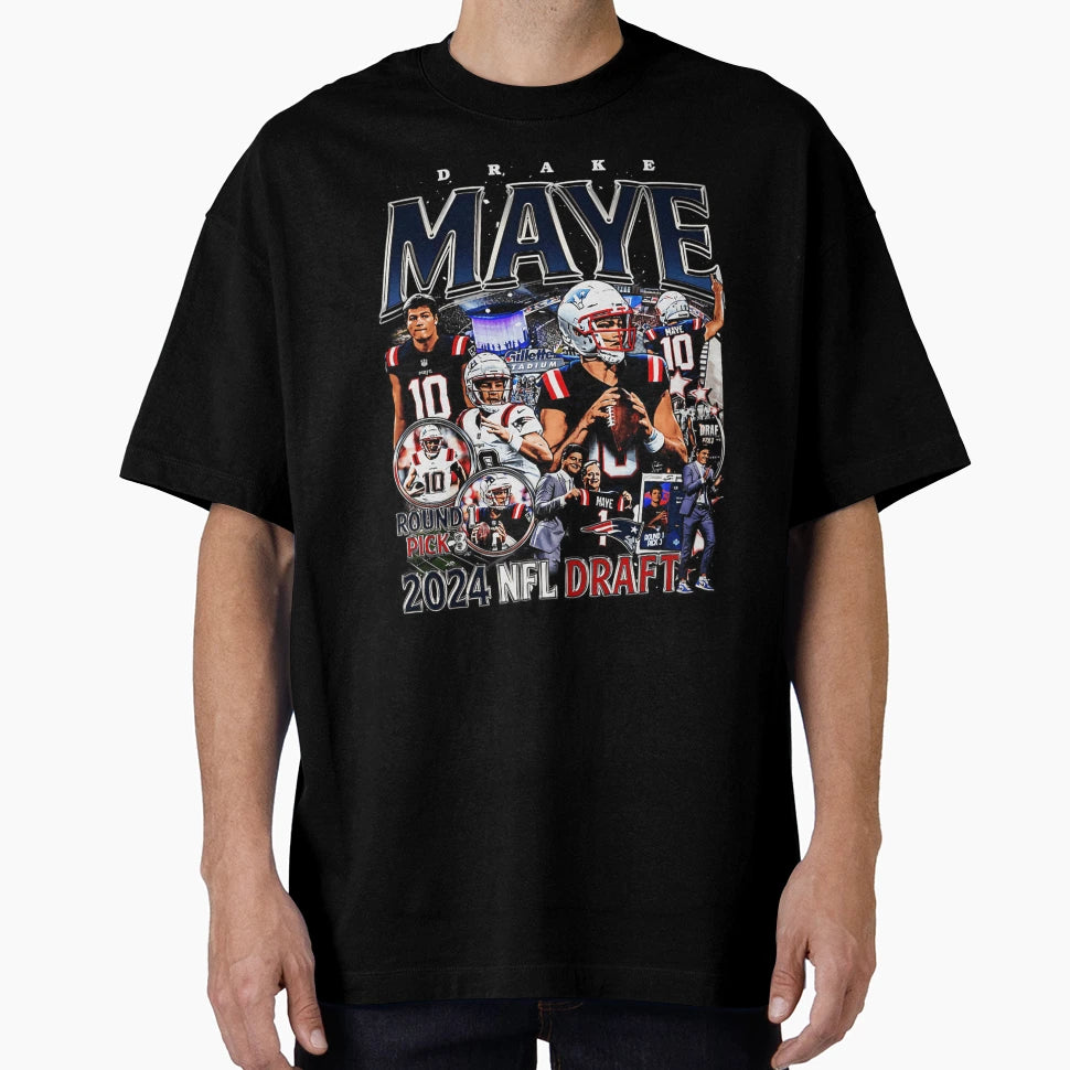Drake Maye T-Shirt - Custom Art Print Unisex - T-Shirt, Sweatshirt, Hoodie
