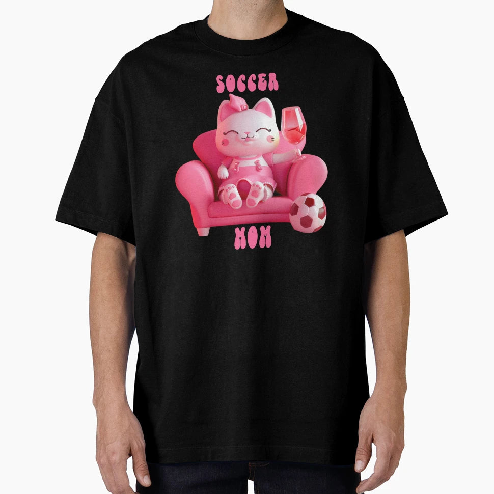 Soccer Mom Cat T-Shirt - Trendy Graphic for Adults - T-Shirt, Sweatshirt, Hoodie