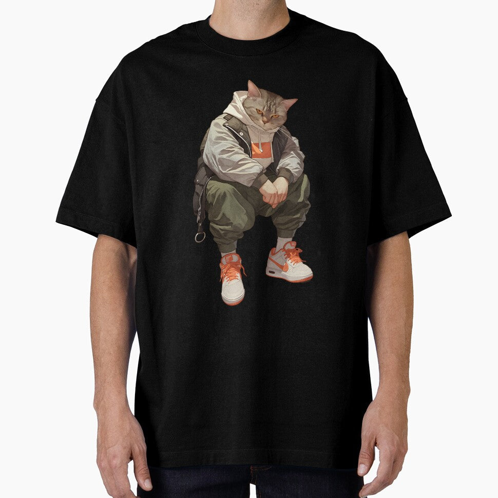 Streetwear Modern Cat by bapupa - Adult & Kids T-Shirts, Sweatshirts & Hoodies apparel design preview 1