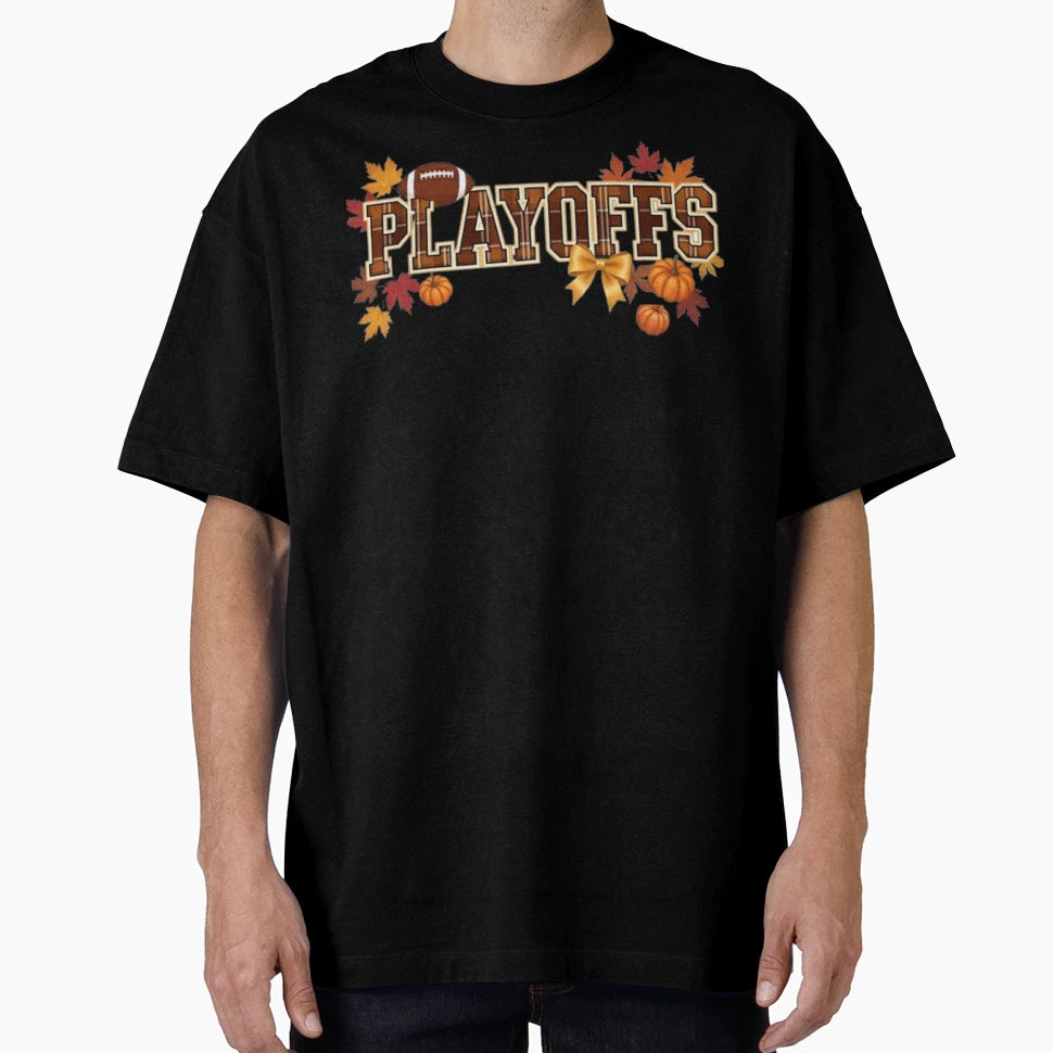 Football Fall Leaf Plaid Pumpkin T-Shirt - Minimalist Print for Adults - T-Shirt, Sweatshirt, Hoodie