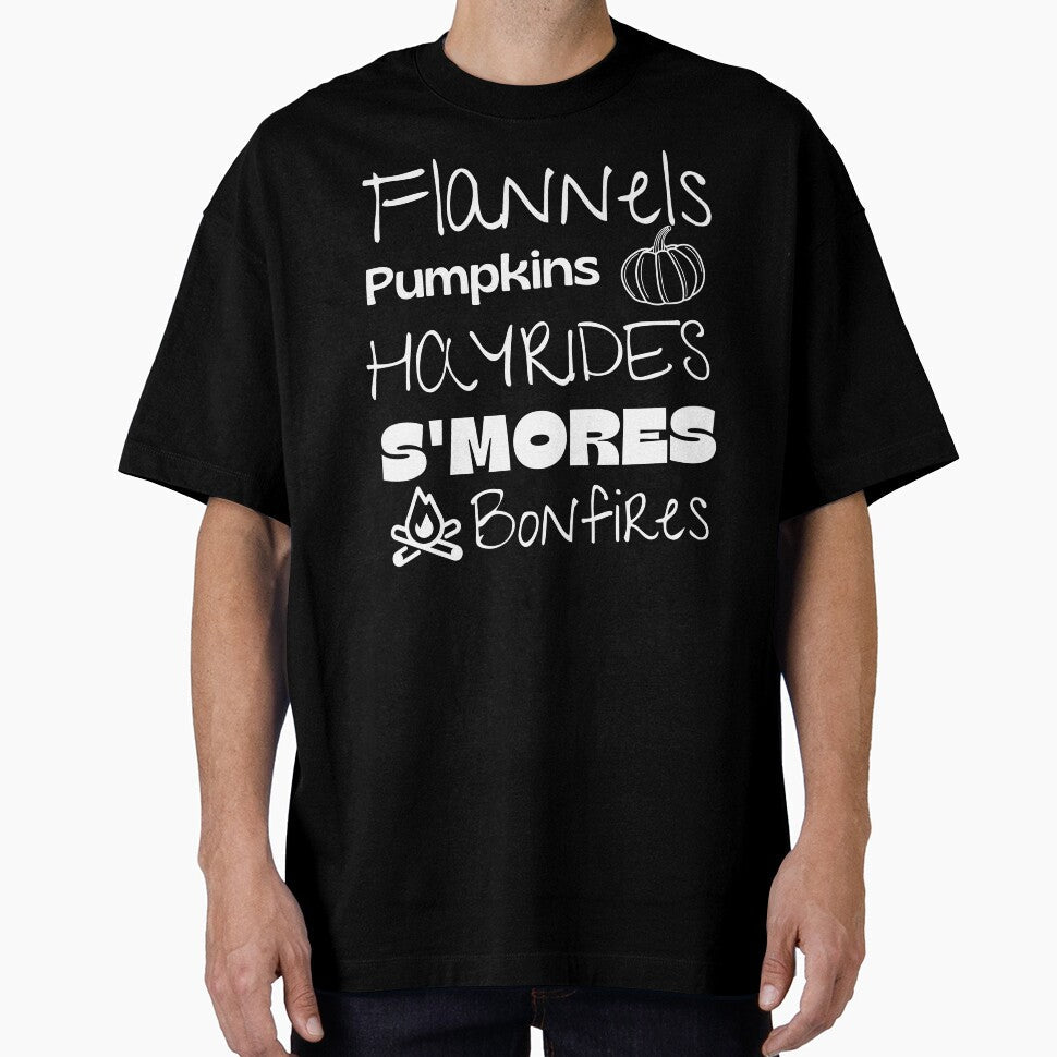 Flannels Pumpkins Hay Rides S'mores and Bonfires by - Adult & Kids T-Shirts, Sweatshirts & Hoodies apparel design preview 1