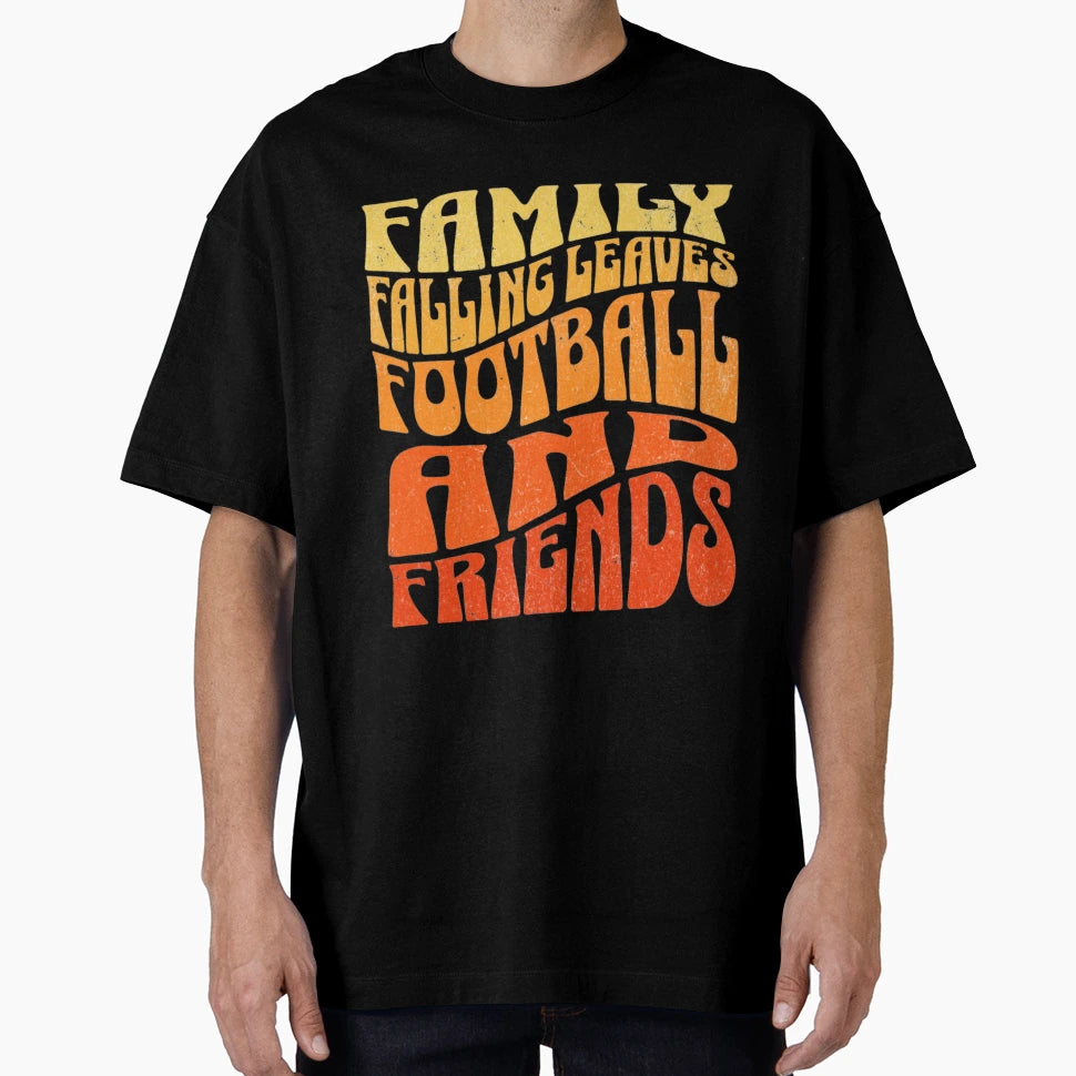 Fall Falling Leaves Football Friends T-Shirt - Streetwear Style for Adults - T-Shirt, Sweatshirt, Hoodie