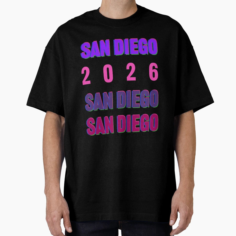 San Diego 2026 Layered Typography T-Shirt - Graphic Print Men Women - T-Shirt, Sweatshirt, Hoodie