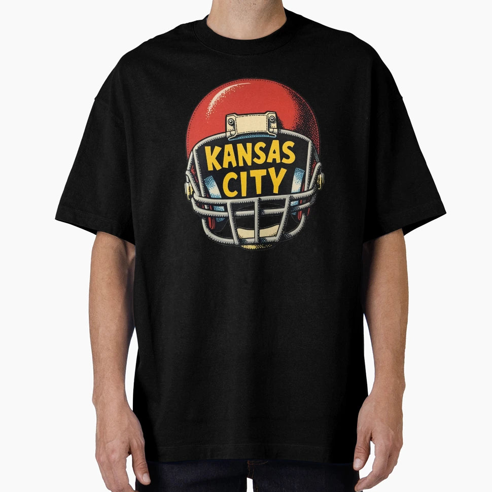 Kansas City Football Helmet T-Shirt - Casual Everyday Wear for Adults - T-Shirt, Sweatshirt, Hoodie