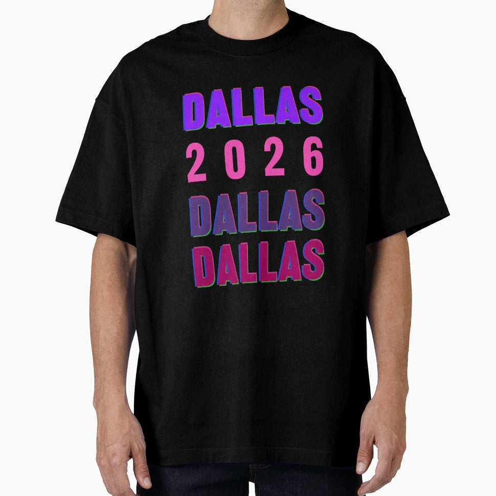 Dallas 2026 Layered Typography Big D T-Shirt - Trendy Graphic Men Women - T-Shirt, Sweatshirt, Hoodie
