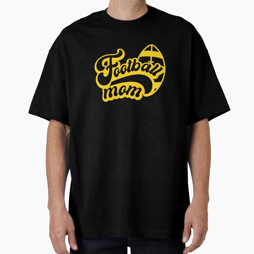 Football Mom Black And Yellow T-Shirt - Graphic Print for Adults - T-Shirt, Sweatshirt, Hoodie