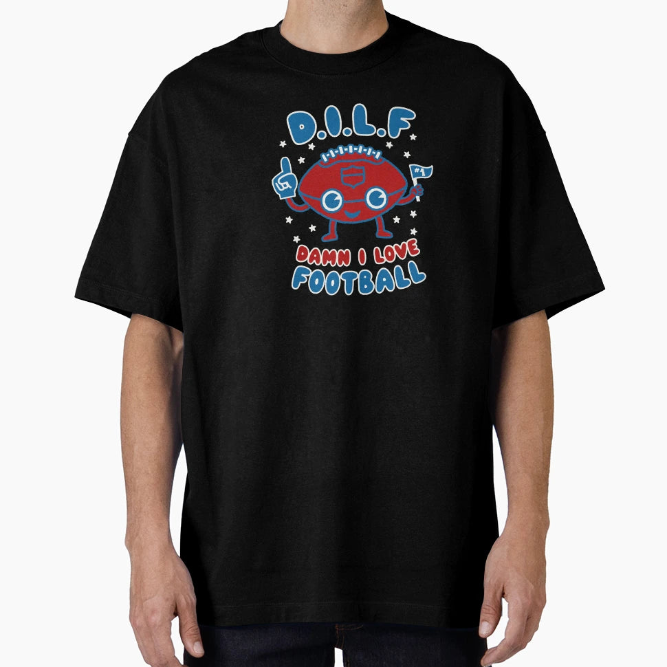 Damn I Love Football Milf Football T-Shirt - Fun Novelty Design for Adults - T-Shirt, Sweatshirt, Hoodie