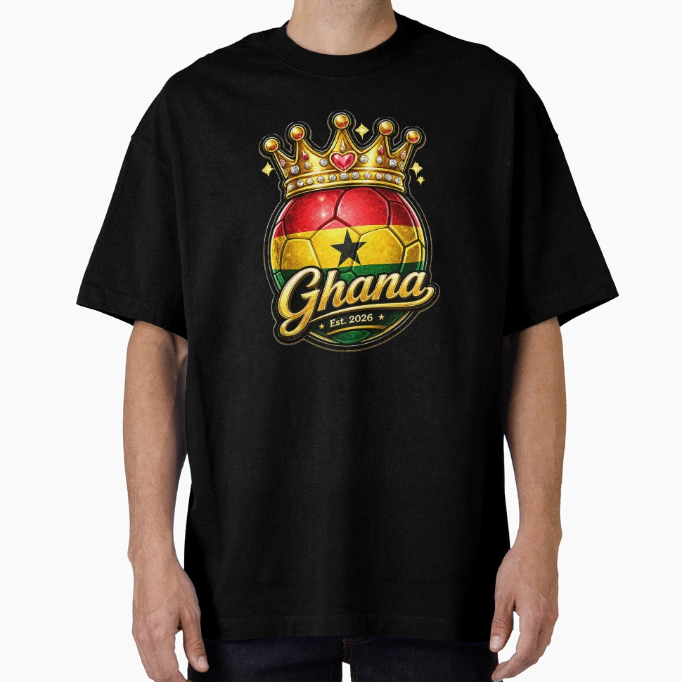 Ghana Football Fan Flag T-Shirt - Unique Graphic for Adults - T-Shirt, Sweatshirt, Hoodie