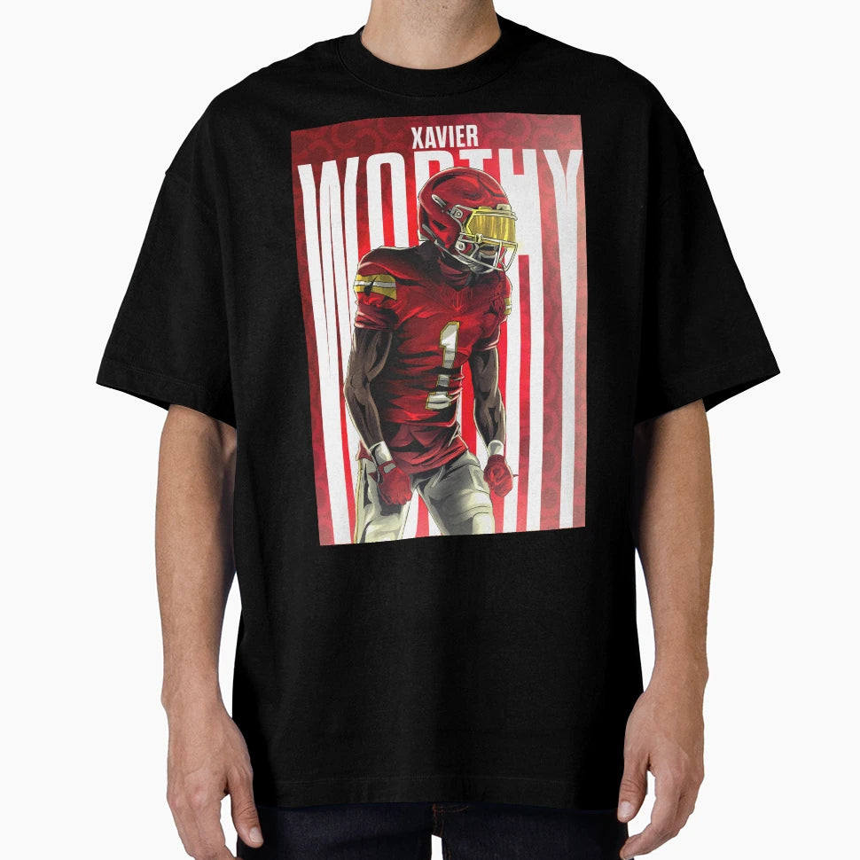 Chiefs Wide Reciever Xavier Worthy T-Shirt - Fun Novelty Design for Adults - T-Shirt, Sweatshirt, Hoodie