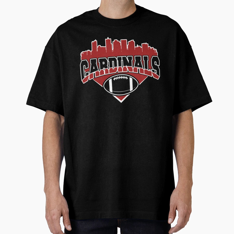 Cardinals Football Skyline Football T-Shirt - Aesthetic Graphic Men Women - T-Shirt, Sweatshirt, Hoodie