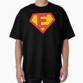 Letter E Super Letter Red And Yellow T-Shirt - Trendy Graphic for Adults - T-Shirt, Sweatshirt, Hoodie