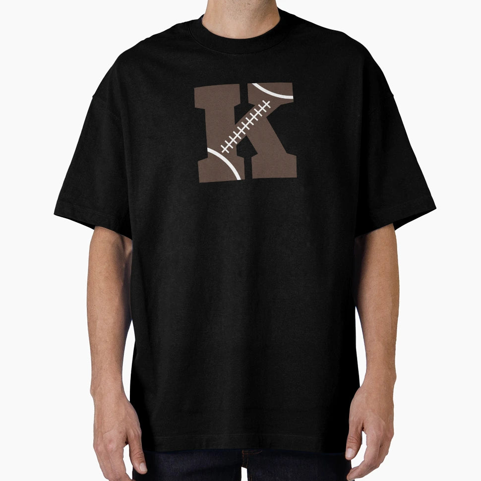 Personalized Football Initial K T-Shirt - Graphic Print Unisex - T-Shirt, Sweatshirt, Hoodie