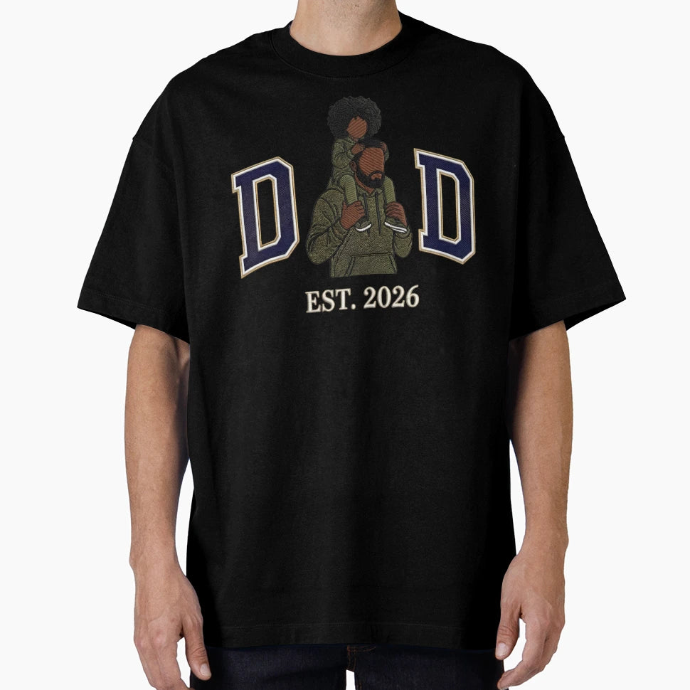 Black Dad Est 2026 Fathers Day Gift T-Shirt - Minimalist Print Unisex - T-Shirt, Sweatshirt, Hoodie
