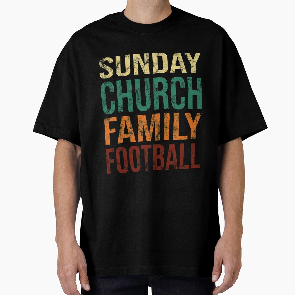 Sunday Church Family Football T-Shirt - Casual Everyday Wear for Adults - T-Shirt, Sweatshirt, Hoodie