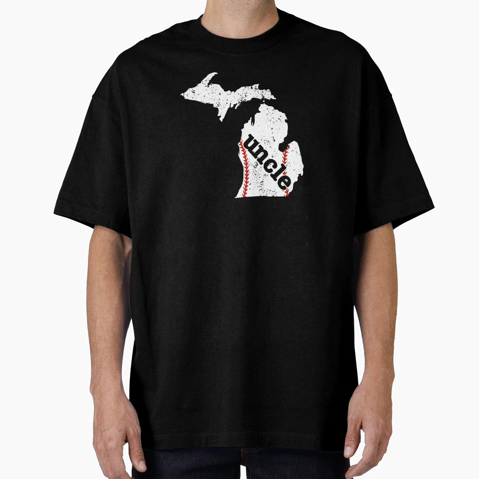 Softball Uncle Michigan Baseball T-Shirt - Fun Novelty Design for Adults - T-Shirt, Sweatshirt, Hoodie