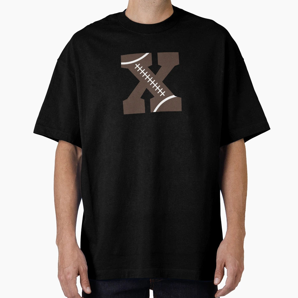 Personalized Football Initial X T-Shirt - Novelty Apparel for Adults - T-Shirt, Sweatshirt, Hoodie
