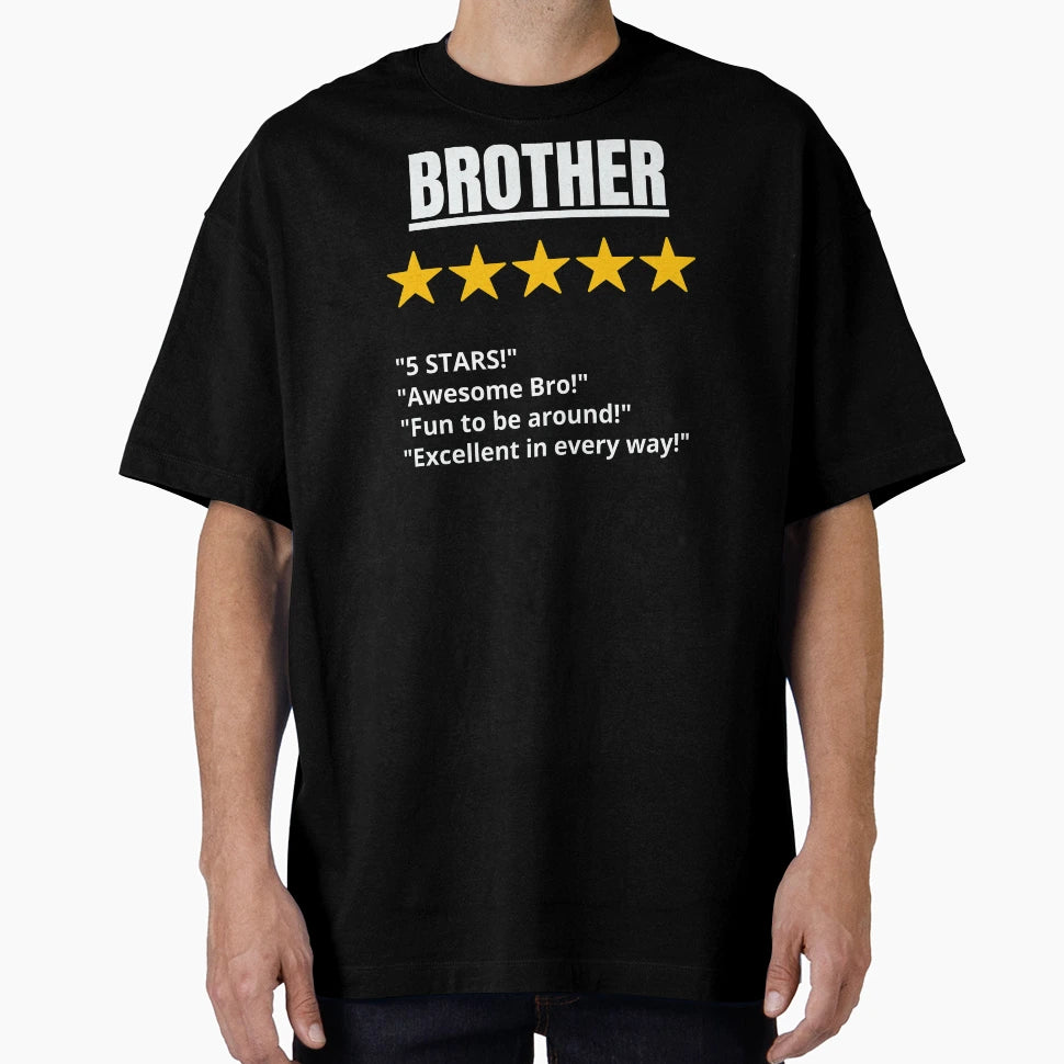 Brother Gift 5 Star T-Shirt - Minimalist Print for Adults - T-Shirt, Sweatshirt, Hoodie