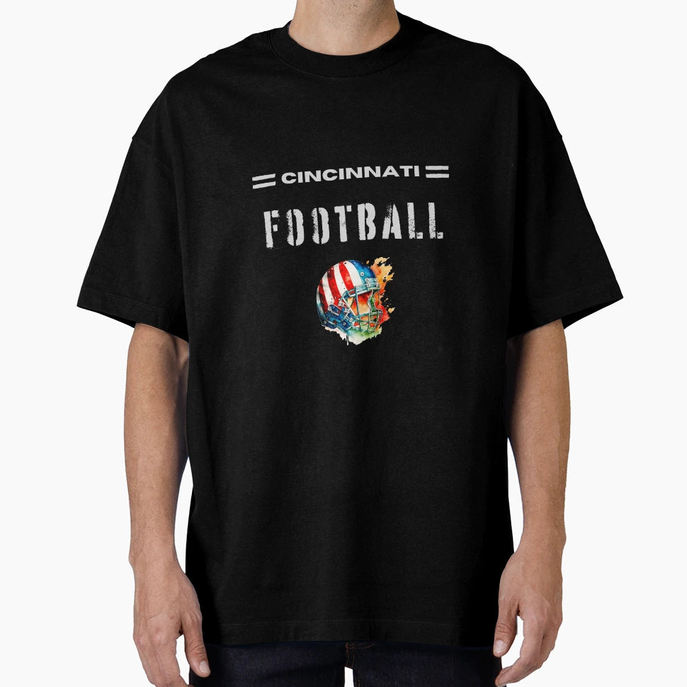 Cincinnati Football Usa Flag Helmet T-Shirt - Minimalist Print for Adults - T-Shirt, Sweatshirt, Hoodie