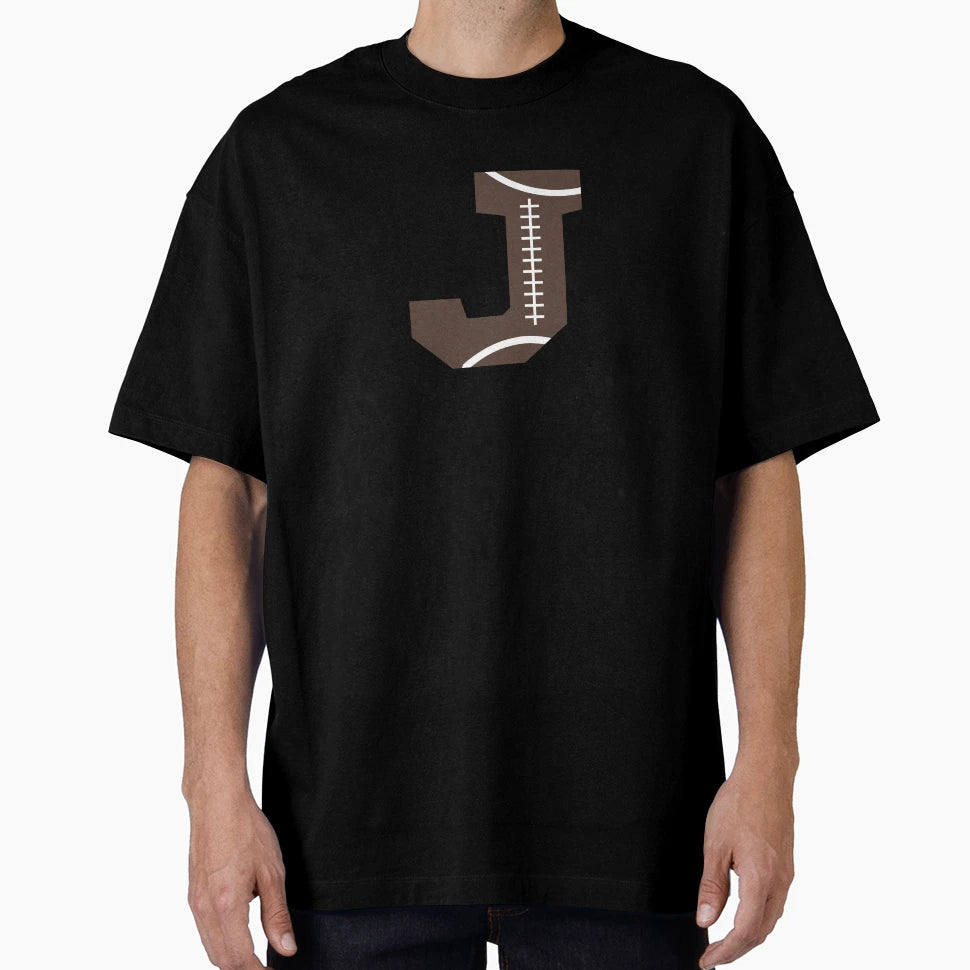 Personalized Football Initial J T-Shirt - Streetwear Style Men Women - T-Shirt, Sweatshirt, Hoodie