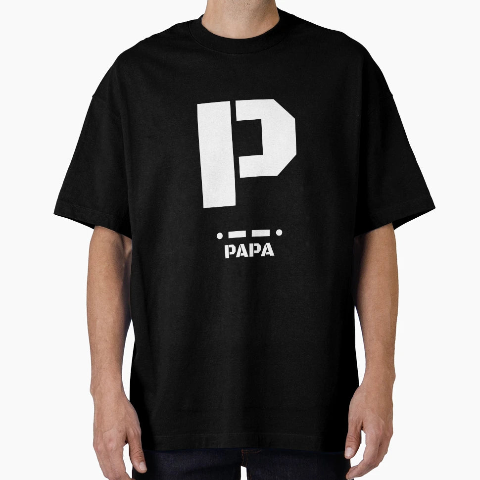 Letter P Papa Morse Code Nato T-Shirt - Aesthetic Graphic Men Women - T-Shirt, Sweatshirt, Hoodie