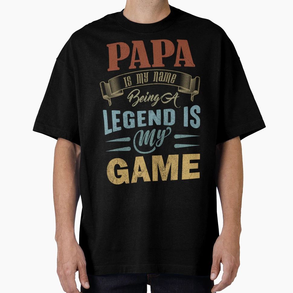 Fathers Day Papa Legend Game 2 T-Shirt - Custom Art Print Unisex - T-Shirt, Sweatshirt, Hoodie