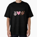 Peace Love Football Mom Teen T-Shirt - Graphic Print Unisex - T-Shirt, Sweatshirt, Hoodie