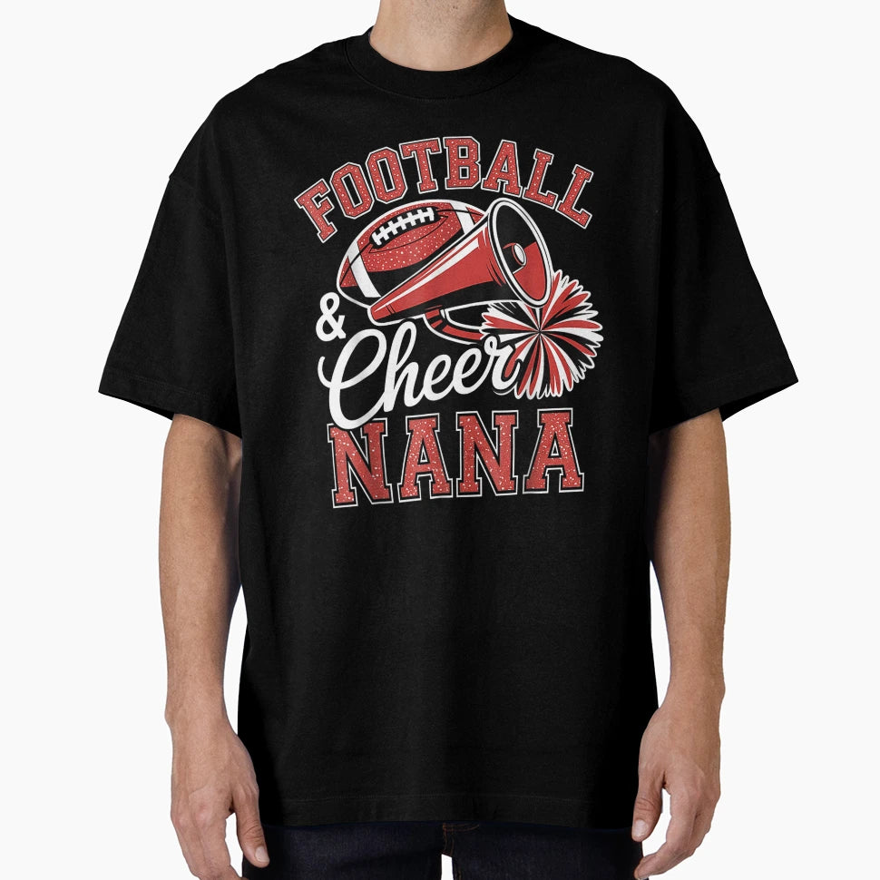 Football Cheer Nana Cheerleader T-Shirt - Minimalist Print Unisex - T-Shirt, Sweatshirt, Hoodie