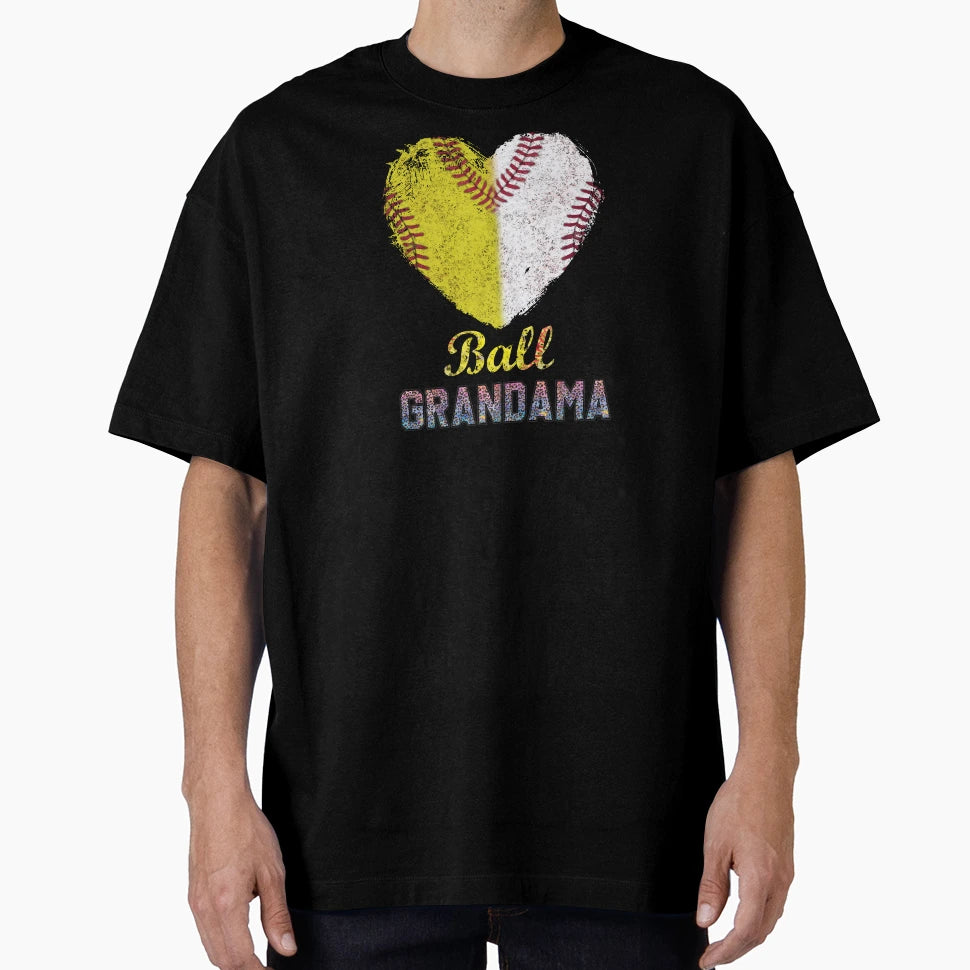 Ball Grandma Fastpitch Softball T-Shirt - Aesthetic Graphic Men Women - T-Shirt, Sweatshirt, Hoodie