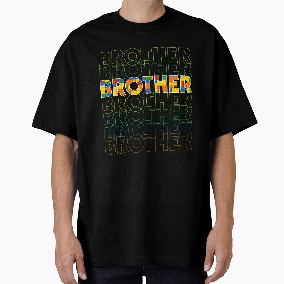 Brother Building Blocks Brother Day T-Shirt - Aesthetic Graphic Unisex - T-Shirt, Sweatshirt, Hoodie