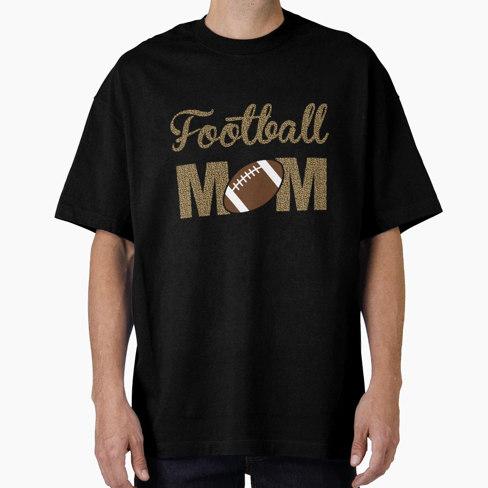 Leopard Football Mom T-Shirt - Minimalist Print Unisex - T-Shirt, Sweatshirt, Hoodie