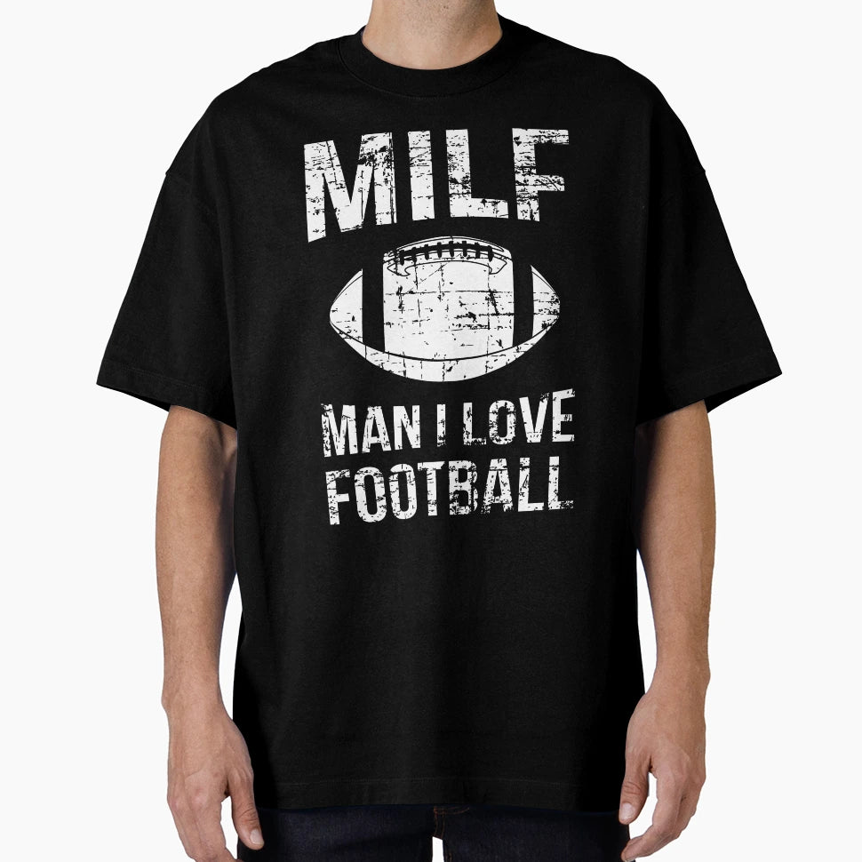 Milf I Love Football Iv T-Shirt - Minimalist Print Men Women - T-Shirt, Sweatshirt, Hoodie
