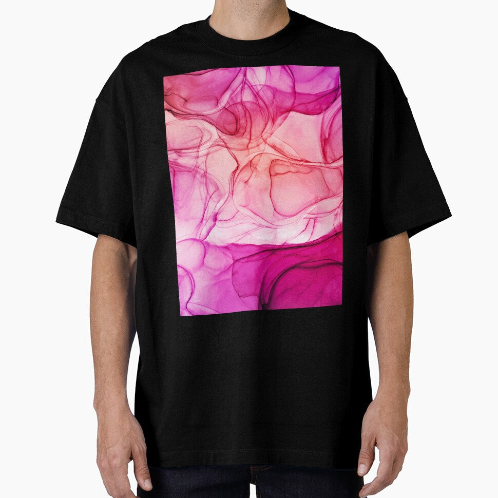 Abstract liquid art alcohol ink, marble design, pink - Adult & Kids T-Shirts, Sweatshirts & Hoodies apparel design preview 1