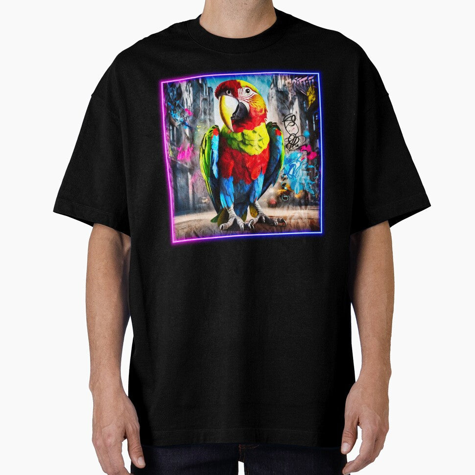 Graffiti style parrot by Drone- - Adult & Kids T-Shirts, Sweatshirts & Hoodies apparel design preview 1