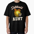 Softball Aunt Leopard Heart Softball T-Shirt - Trendy Graphic Unisex - T-Shirt, Sweatshirt, Hoodie