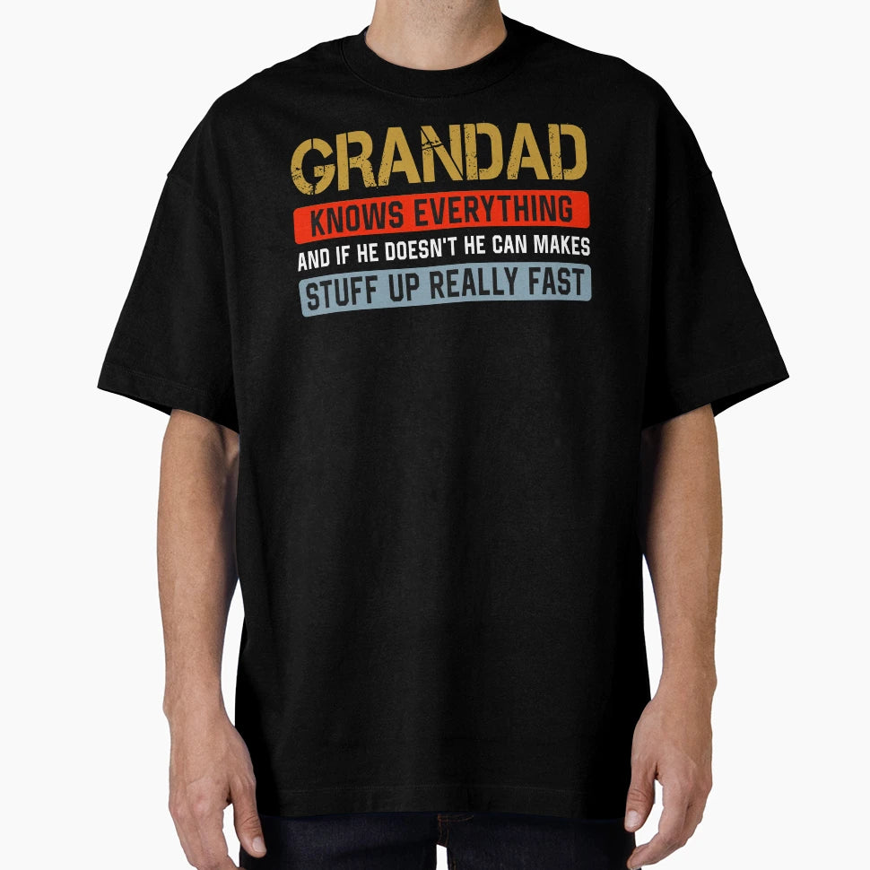 Grandad Knows Everything T-Shirt - Minimalist Print Unisex - T-Shirt, Sweatshirt, Hoodie