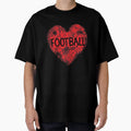 Love Football Heart T-Shirt - Casual Everyday Wear Unisex - T-Shirt, Sweatshirt, Hoodie
