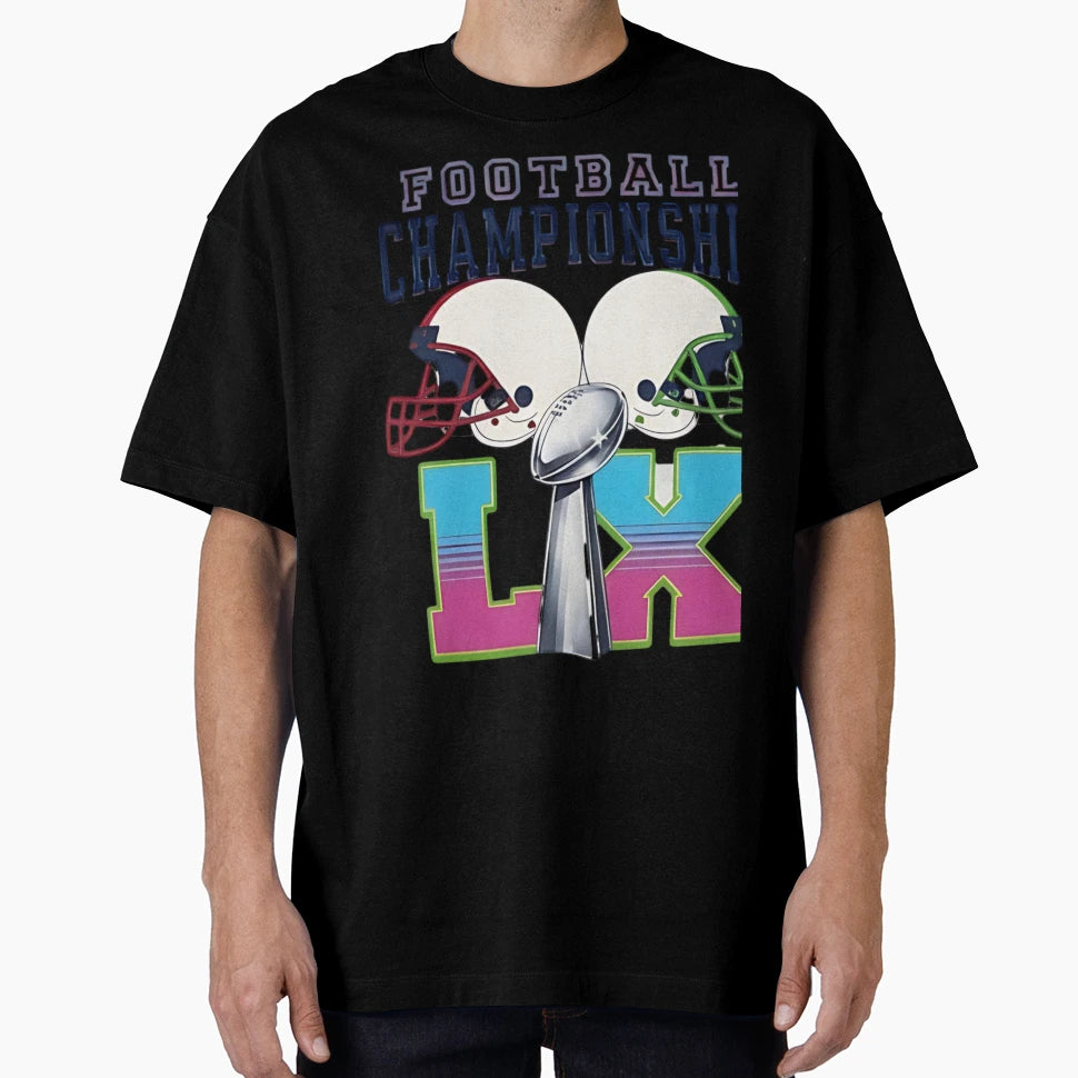 Champions Du Super Bowl Lx Des T-Shirt - Novelty Apparel for Adults - T-Shirt, Sweatshirt, Hoodie