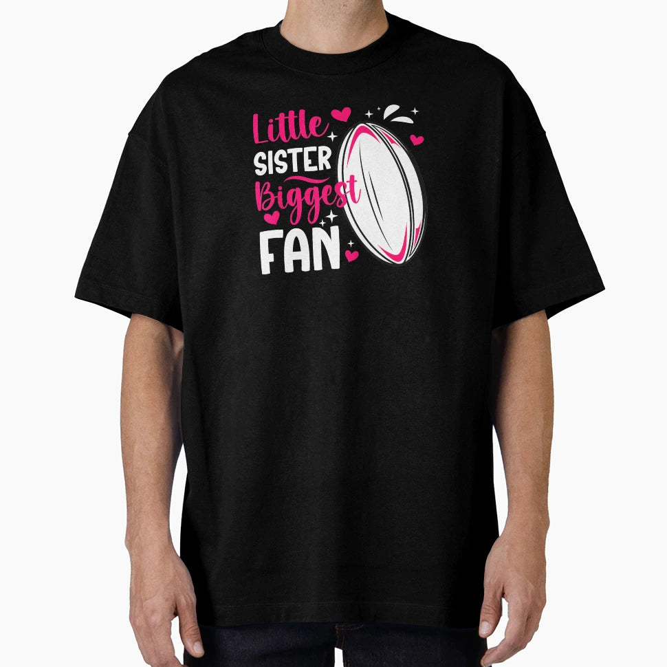 Little Sister Biggest Fan Cheer T-Shirt - Aesthetic Graphic Men Women - T-Shirt, Sweatshirt, Hoodie