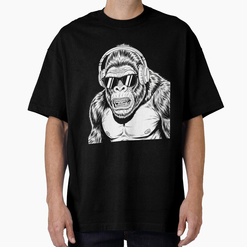 Monkey loves fun and music. by SmileShopAJ - Adult & Kids T-Shirts, Sweatshirts & Hoodies apparel design preview 1