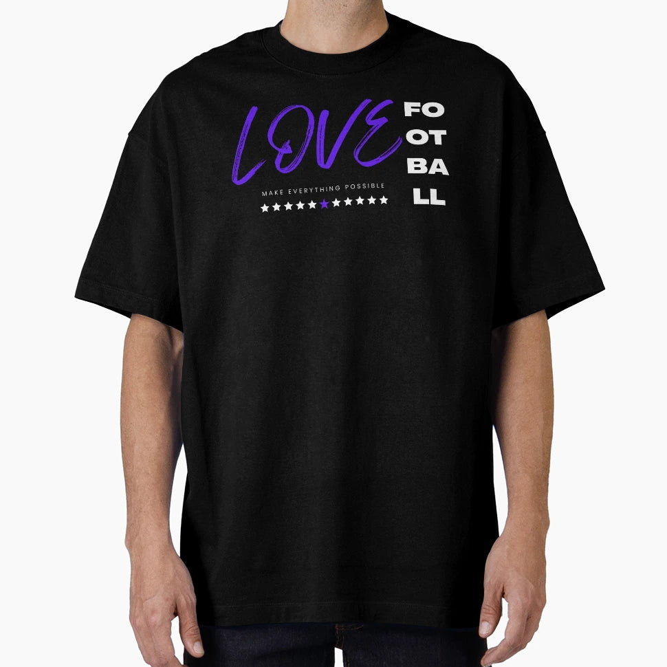 Love Football Blue T-Shirt - Unique Graphic for Adults - T-Shirt, Sweatshirt, Hoodie