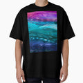 Abstract liquid art alcohol ink ocean waves, marble - Adult & Kids T-Shirts, Sweatshirts & Hoodies apparel design preview 1