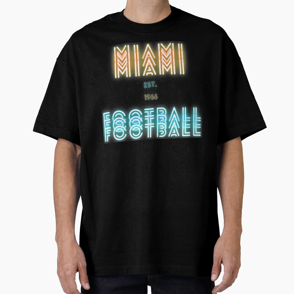 Miami Football Throwback 80S T-Shirt - Fun Novelty Design Unisex - T-Shirt, Sweatshirt, Hoodie