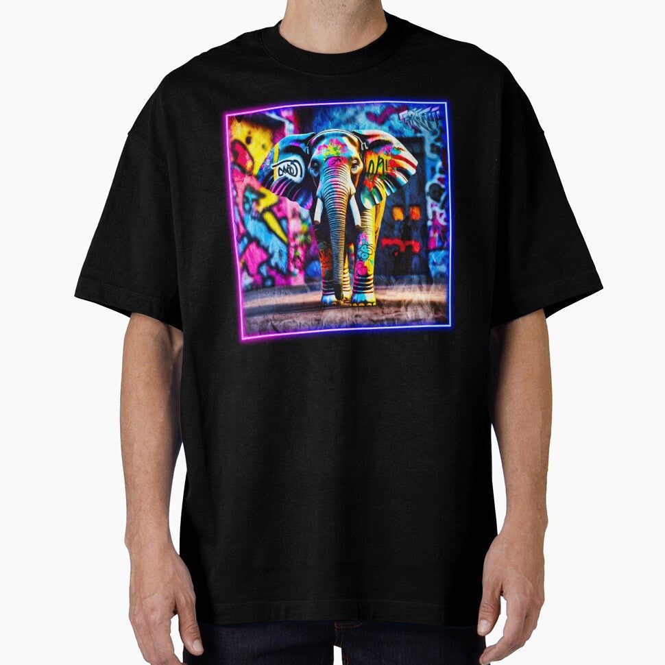 Graffiti style elephant by Drone- - Adult & Kids T-Shirts, Sweatshirts & Hoodies apparel design preview 1