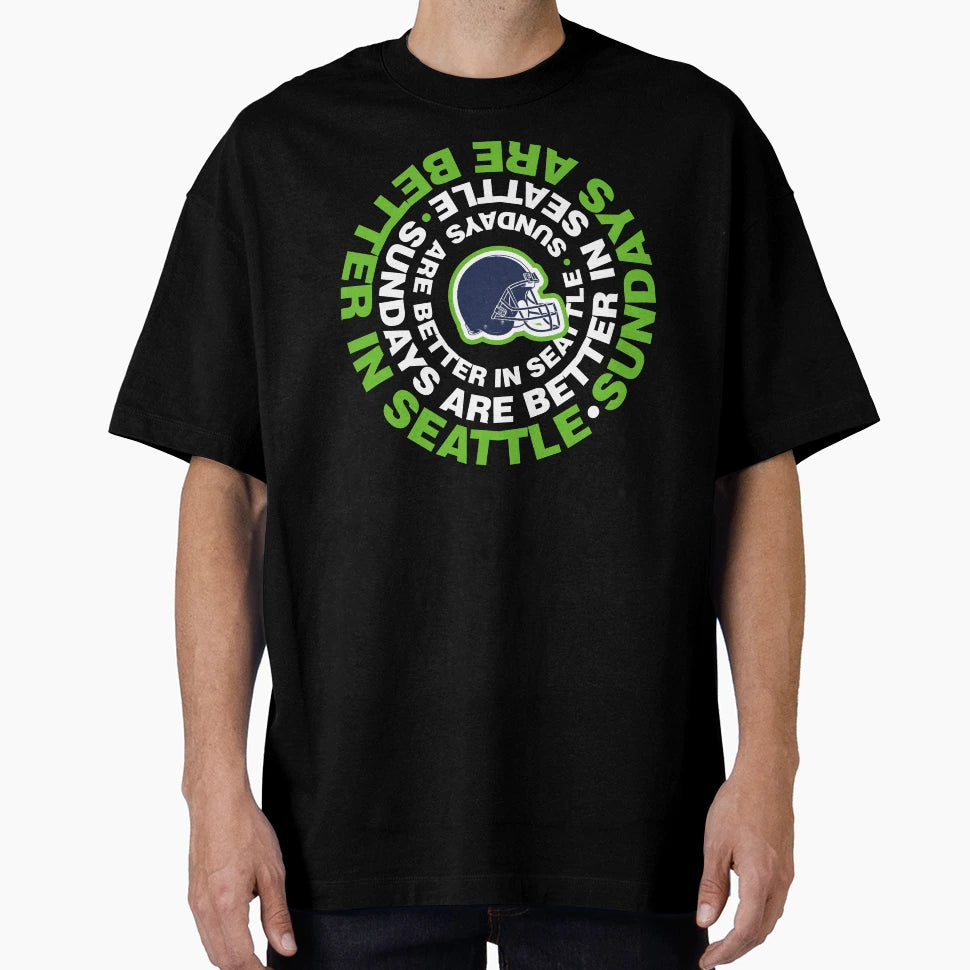Seattle Best Place To Be Sunday Throw T-Shirt - Unique Graphic for Adults - T-Shirt, Sweatshirt, Hoodie