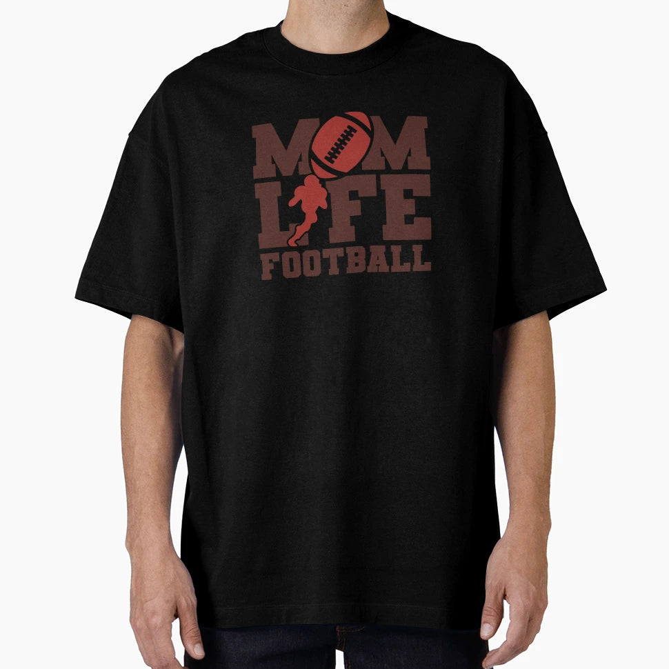 Mom Life Football T-Shirt - Minimalist Print Men Women - T-Shirt, Sweatshirt, Hoodie