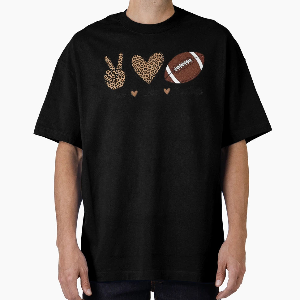 Fun Love Football Leopard American T-Shirt - Aesthetic Graphic Unisex - T-Shirt, Sweatshirt, Hoodie
