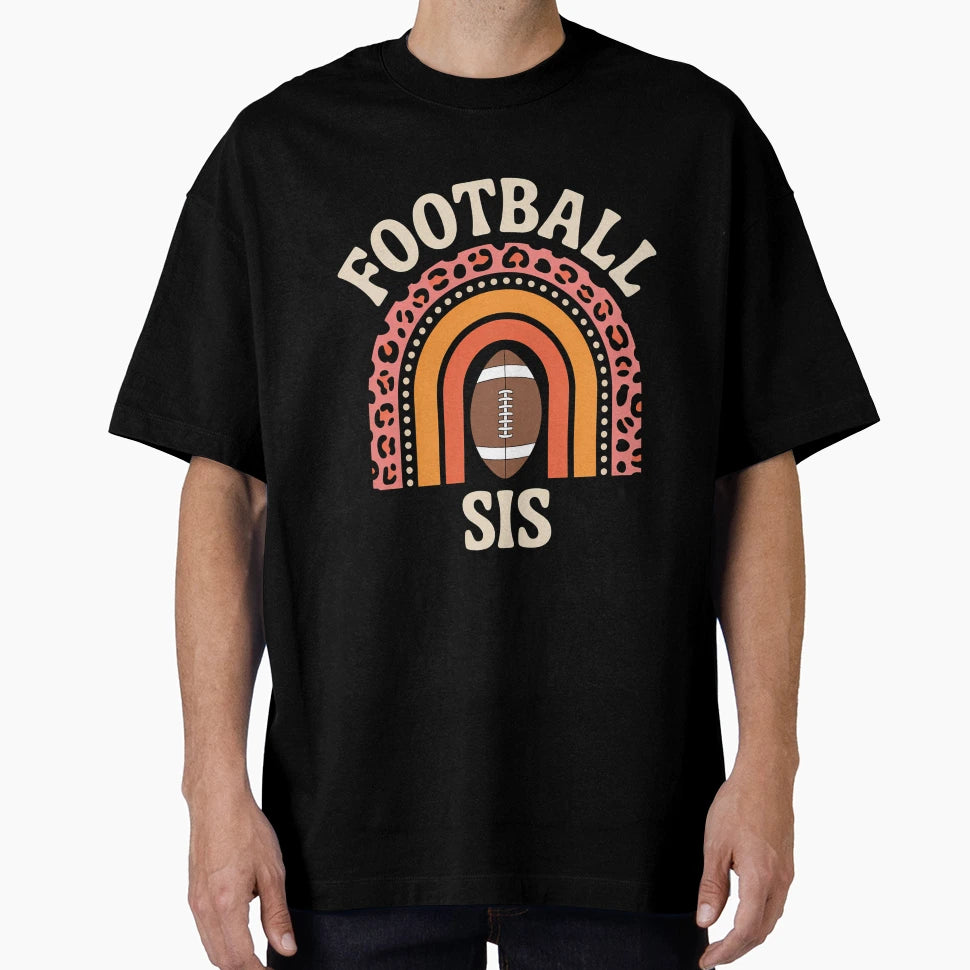 Leopard Sister Football Family Support T-Shirt - Minimalist Print Men Women - T-Shirt, Sweatshirt, Hoodie