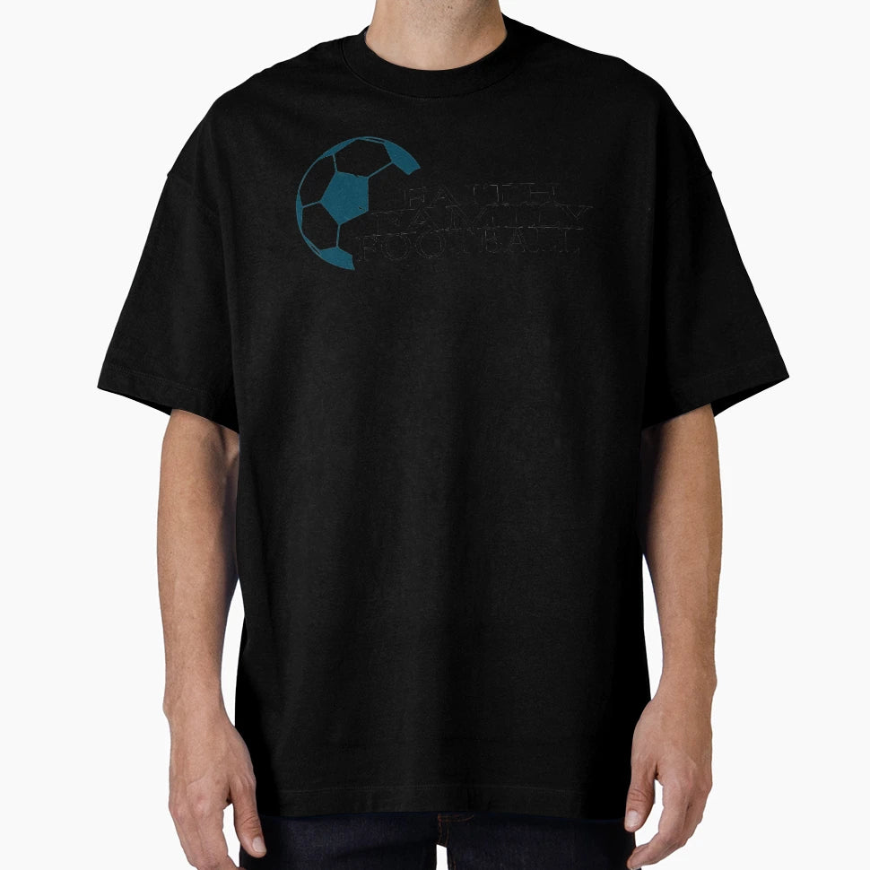 Faith Family Football T-Shirt - Minimalist Print for Adults - T-Shirt, Sweatshirt, Hoodie